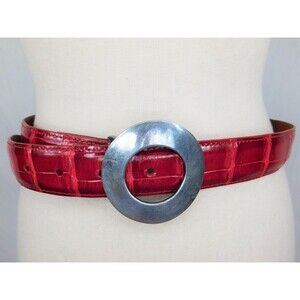 Vintage Pat Areias American Alligator 529 Sterling Silver Buckle Belt SZ 30